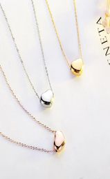 Pendant Necklaces RE Fashion Simple Heart Necklace Women Rose Gold Silver Colour Chain Choker Stainless Steel Jewellery Birthday Gift3179092