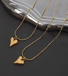 Never Fading Stainless Steel Simple heart Pendant Necklaces Gold Plated Classic Style Logo Printed Women Designer Jewelry1842457