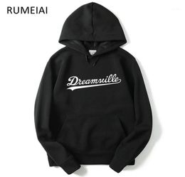 RUMEIAI 2018 New Hoodies Men Hip Hop DREAMVILLE J Cole Hooded Swag Letter Fleece J Cole Hoodie Winter Hoodies Men Pullover18651662