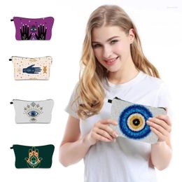 Storage Bags Abstract Art Evil Eye Printing Bag Waterproof Portable Cosmetics Headset Card Travel Handbag Gift