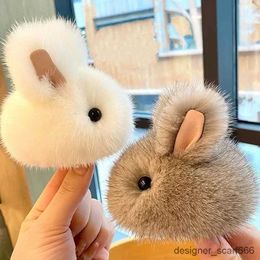 Keychains Lanyards Imitate Bunny Fur Hairball Mini Rabbit Bags Hangings Pendant Rabbit Keychain For Car Keychain Accessories