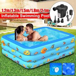 Inflatable Swimming Pool Square Swimming Pool Children Inflatable Pool Bathing Tub Baby Kid Home Outdoor Large Swimming Pool 240403