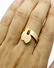 stainless Steel 18K gold plated heart ring famous Brand jewerly ring love cuff ring for woman man couple gift9456303