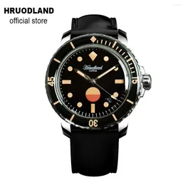 Wristwatches Hruodland Retro 50-Fathoms Watches For Men Dive SW200 Movement Automatic Mechanical Sapphire Crystal Ceramic Ring 200M Watch