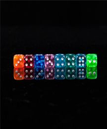 New 100pcs 1218MM Dice Transparent Colour Point 16 Digital Automatic Game KTV Dice Acrylic Gambing Dices8217961