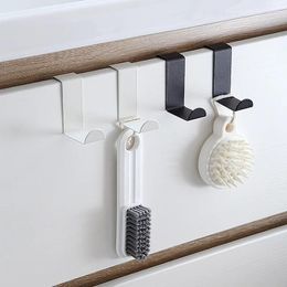 Hooks 2pcs Z-shaped Back Hook Kitchen Bathroom Clothes And Hats Hanger No Punching Cabinet Door Drawer Wardrobe S-shaped