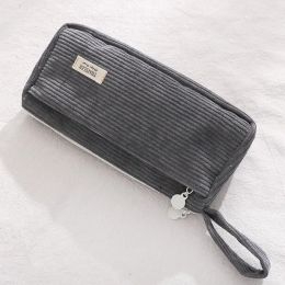 Soft Corduroy Large Capacity Pencil Bag Fountain Pen Case Multifunctional Stationery Box Zipper Pencil Pouch School Supplies