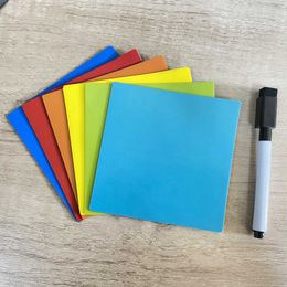 12 PCS Colorful Dry Erase Sticky Notes, 4 X 4 Inch Reusable Whiteboard Labels Stickers And 2 Marker Pens With Eraser
