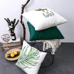 Pillow 1 Or 2PCS Throw Pillowcase Cover For Couch Home Decorative Sofa Euro Sham Green Plant Series Concise Style