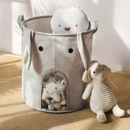 Laundry Bags Baskets Children's Storage Basket Nordic Transparent Cute Fabric Art Clothes Take In Box Breathable And Mould Proof