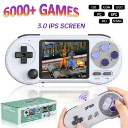 Players SF2000 Handheld Game Console 16G 6000 Games Portable Retro Video Game Console AV Output 3 Inch IPS Screen Handheld GamePlayer