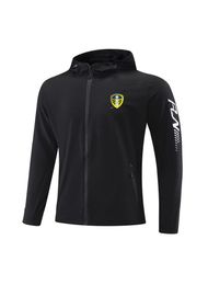 Leeds United FC Men039s Jackets Juniors Jerseys full zipper Hooded jacket Windbreaker Thin and breathable for soccer fans in 5805792