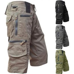 Pants Military Cargo Shorts Men Army Camouflage Tactical Joggers Shorts Solid Colour Multi Pockets Summer Shorts Streetwear 240409