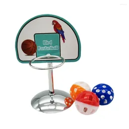 Other Bird Supplies 1 Set Toy Practical Pet Parrot Basketball Stand Metal Training Fine Workmanship