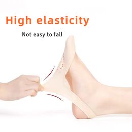 3 Pairs Invisible Boat Socks Women Summer Silicone Non-Slip Socks for High Heels Shoes Ice Silk Thin Half-Palm Suspender Sock