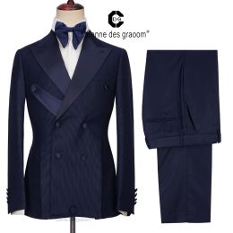 Pants Cenne Des Graoom New Men Suits Tailormade Tuxedo Double Breasted Blazers Pants for Party Singer Groom Wedding Male Prom A963