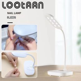 Dryers LootaanJ3 Collapsible Desktop Nail Lamp Portable USB UV Gel Curing Lamp 8LED Desktop Nail Lamp Fake Nail Polish Glue Fast Drying