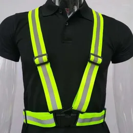 Racing Sets Highlight Reflective Straps Night Work Security Running Cycling Safety Vest High Visibility Jacket