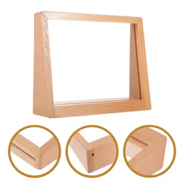 Frames Glass Picture Frame Po Painting Display Desktop Decorate Retro Holder Bedroom