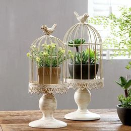 Candle Holders Creative Decorative Lantern Holder Bird Cage Candlestick Iron Ornaments Wedding Decor Home Decoration
