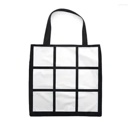Shopping Bags 10pcs Sublimation White Blank DIY 9 Grid Peach Skin Velvet Bag