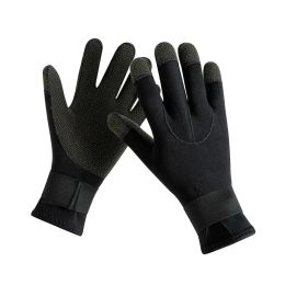 3mm Neoprene Diving Gloves Non-slip Swimming Gloves Black Warm Wetsuit Gloves for Kayak Surfing Snorkelling Hunting Water Sports