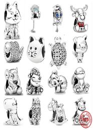 925 Silver Charm Beads Dangle Koala Bruno the Unicorn Rabbit Dog Cat Pig y Llama Beads Fit Charms Bracelet DIY Jewelry Accessories3174985