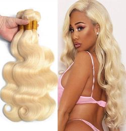 613 Blonde Brazilian Body Wave Human Hair Weaves Full Head 3pcslot Double Wefts Remy Hair Extensions7325802