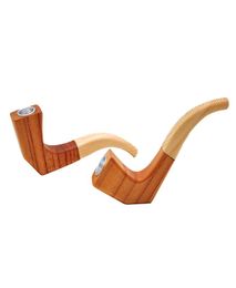 COURNOT Creative Pure Handmade Wood Pipe With Metal Bowl Heather Colour 113MM Wood Tobacco Pipe Pocket Size Portable Smoking Pipe2747975