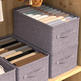 Storage Bags Cotton Linen Clothes Home Basket Large-capacity Fabric Folding Finishing Chest Wardrobe Pants Artefact