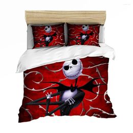 Bedding Sets Modern 3D Printed Christmas Fright Night Duvet Cover Pillowcase Family Dormitory Cartoon Red Children's Set