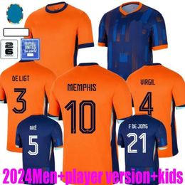 2024 European Cup 24 25 National team Europe Holland Soccer Jerseys MEMPHIS JONG VIRGIL DUMFRIES BERGVIJN 2025 KLAASSEN BLIND DE LIGT Men Kids Kit boy Football Shirt