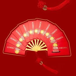 New Lucky Money Exquisite Best Wish Chinese Spring Festival Fan Shape Money Pockets New Year Red Envelope Blessing Pockets