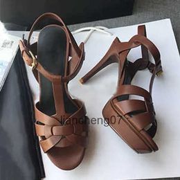 Sandals Designer Women High Heels Shoes 10cm Shiny Metal Leather Luxury Dress Leather Wedding Shoes 14cm With Box NO23 24040413YUBN