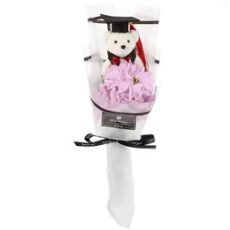 Decorative Flowers Candy Gifts Creative Bouquet Graduation Ornament Party Favour Purple Bear Flower Banquet