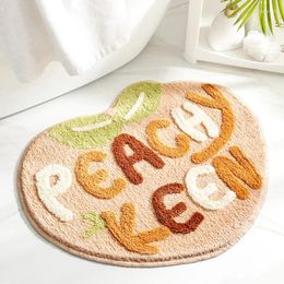 Bath Mats Simple Flocking Style Door Floor Mat Toilet Bathroom Anti-skidding Pad Water Absorbent Foot Fruit Shape Rug Washable