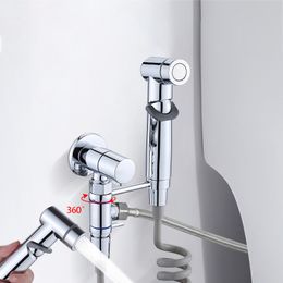Handheld Toilet Bidet Faucet Shower Sprayer Female Hygiene Flushing Device Kit Spring Hose Free Mounting Bracket Cleaning Tool