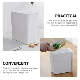 Countertop Trash Can for Home Kitchen Table Garbage Container Waste Paper Basket Desktop Office Wastebasket Plastic Bins