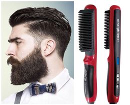 Multifunctional Hair Comb Men039s Quick Beard Brush Straightener Curling Curler Straightener Hair Curly Beauty Hair Styler Tool6298319