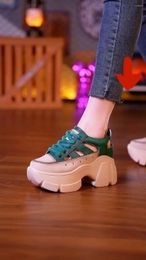 Casual Shoes Women Leather Chunky Sneakers Autumn Hidden Heels Sport Dad Thick Sole Platform Breathable Sneaker Woman ZJ27