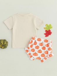 Clothing Sets 0-24M Baby Boys 2 Piece Outfit Halloween Ghost Print Short Sleeve T-Shirt Ruffles Shorts Summer Clothes