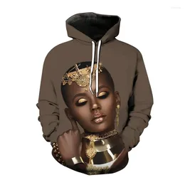 Men's Hoodies African Black Girl Ethnic Style 3D Print Women Streetwear Oversized Pullovers Hoodie Sweatshirts Kids Clothing