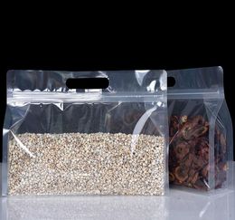 Transparent Flat Grade Laminated Bottom Plastic Zip Lock Food Packaging Bag with Handle9573123