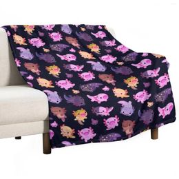 Blankets Happy Axolotl Throw Blanket For Decorative Sofa Hairy