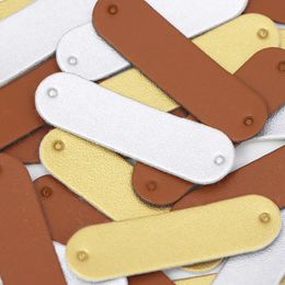 20pcs Blank Labels Tags For Handmade Clothes Shoes Bags Knitted Caps PU Leather Labels Sewing Tags Garment Accessories 4.5*1.2cm