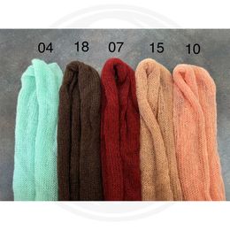 Don&Judy 5PCS/Set Soft Mohair Wraps Newborn Photography Prop Baby Stretchy Blanket Swaddling Handmade Photo Shooting Accessories