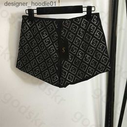 Women's Shorts Luxury Drill Black Shorts Womens Fashion Summer Zipper Pants Sexy Mini Shorts Sparkly ryday Shorts C240413