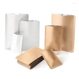Storage Bags 2000Pcs/Lot Open Top Kraft Paper Aluminum Foil Round Corner Package Bag Mylar Snack Tea Heat Seal Packing
