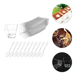 Disposable Cups Straws Transparent Mousse Cup Spoons Plastic Dessert Pudding Storage Holders Container Cake Containers