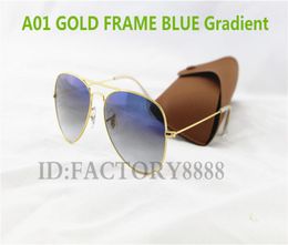 1pcs Mens Womens Pilot Gradient UV400 Sunglasses Designer Sun Glasses Gold Brown Blue 62mm Glass Lenses Original Cases Bo8358263